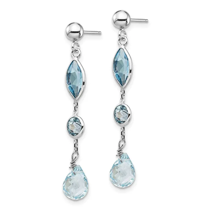 14K WG Blue Topaz Post Earrings Goldia Earrings