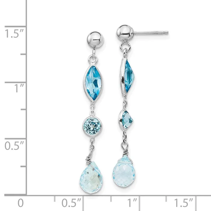 14K WG Blue Topaz Post Earrings Goldia Earrings