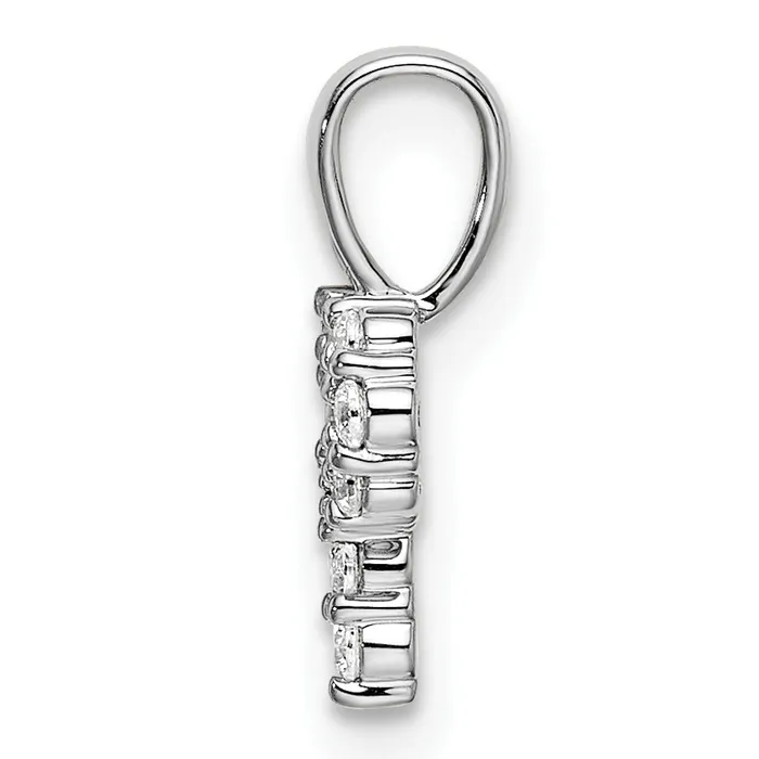 14k White Gold 110 Ct Lab Grown Diamond VSSI G Letter P Initial Pendant Goldia Necklaces