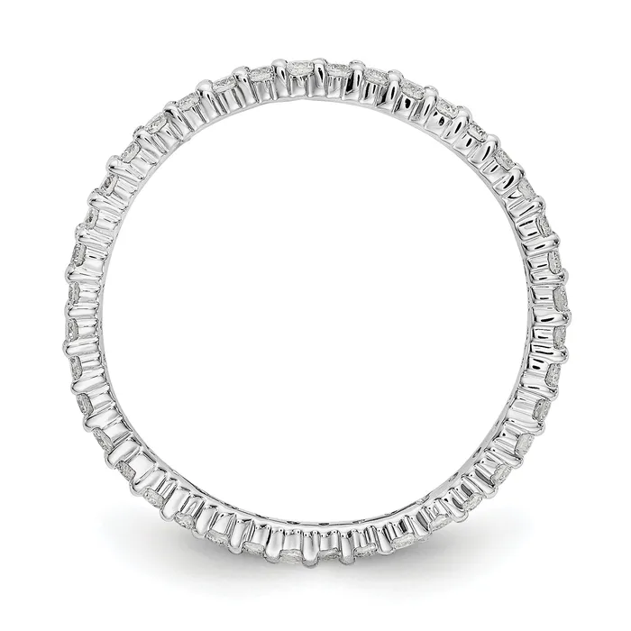 14k White Gold 12 Ct Lab Grown Diamond VSSI G Shared Prong Eternity Band Ring Goldia Rings