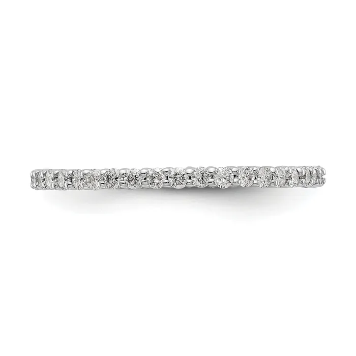 14k White Gold 12 Ct Lab Grown Diamond VSSI G Shared Prong Eternity Band Ring Goldia Rings