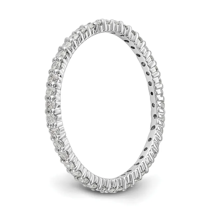 14k White Gold 12 Ct Lab Grown Diamond VSSI G Shared Prong Eternity Band Ring Goldia Rings