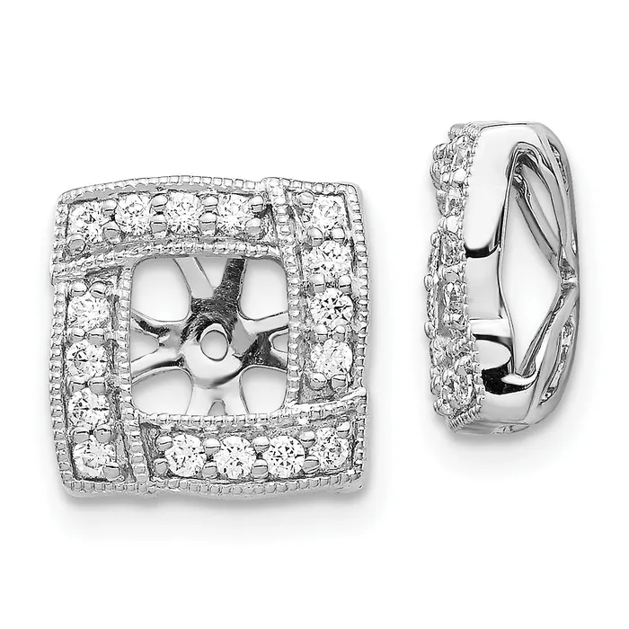 14k White Gold 13 Ct Lab Grown Diamond VSSI G with 45 mm Earring Jacket Goldia Earrings 14k White Gold 13 Ct Lab Grown Diamond VSSI G with 45 mm Earring Jacket Goldia Earrings
