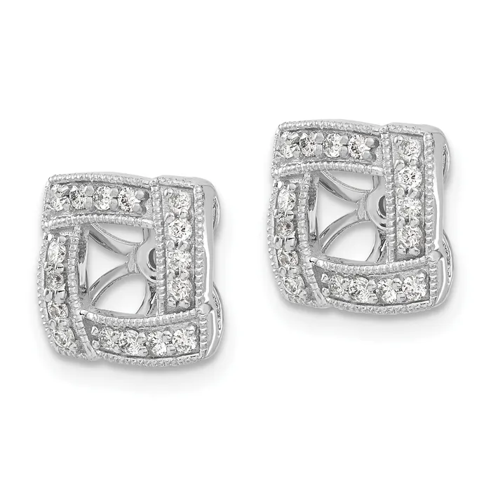 14k White Gold 13 Ct Lab Grown Diamond VSSI G with 45 mm Earring Jacket Goldia Earrings
