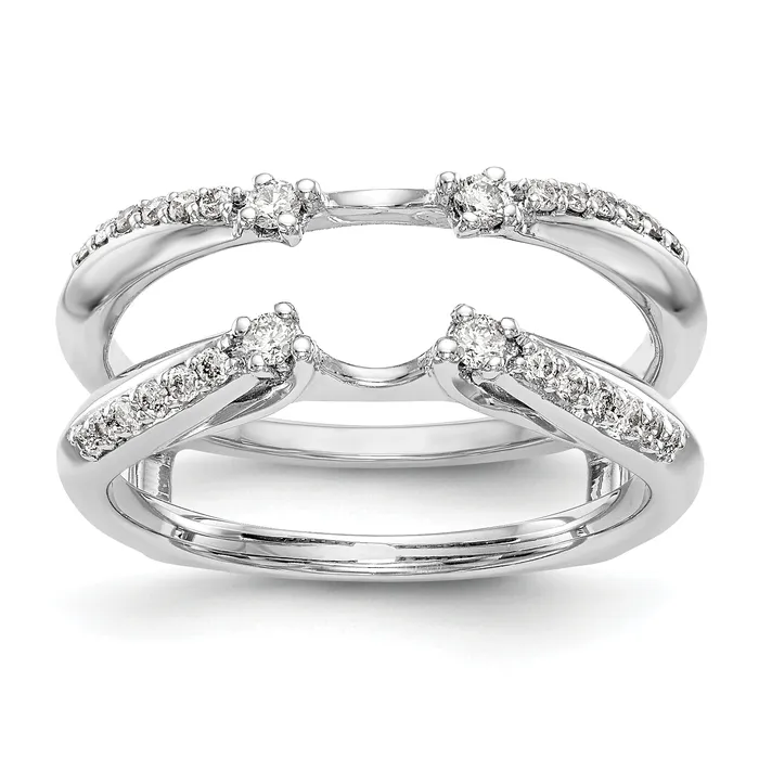14k White Gold 14 Ct Lab Grown Diamond VSSI G Ring Guard Goldia Rings
