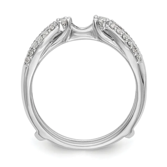 14k White Gold 14 Ct Lab Grown Diamond VSSI G Ring Guard Goldia Rings