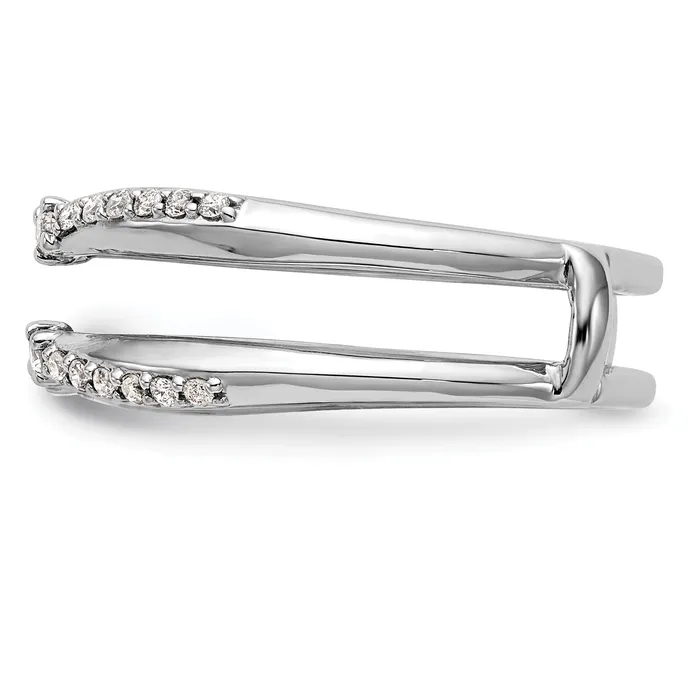 14k White Gold 14 Ct Lab Grown Diamond VSSI G Ring Guard Goldia Rings