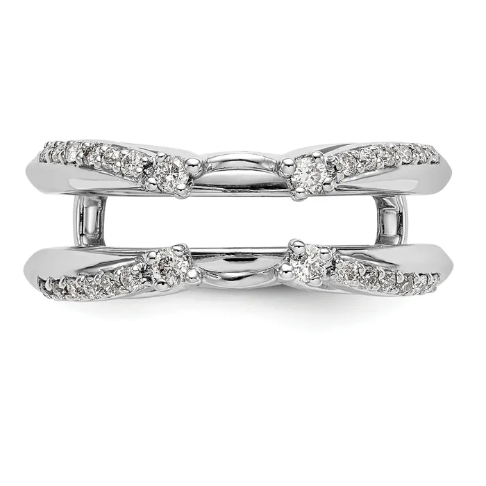 14k White Gold 14 Ct Lab Grown Diamond VSSI G Ring Guard Goldia Rings