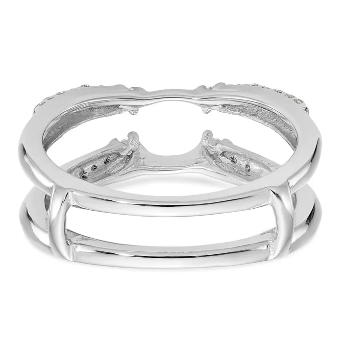 14k White Gold 14 Ct Lab Grown Diamond VSSI G Ring Guard Goldia Rings