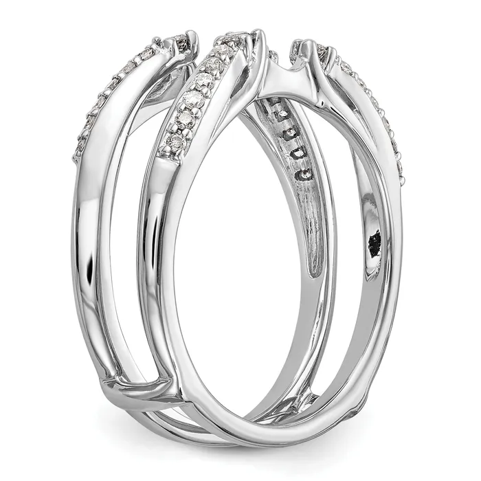 14k White Gold 14 Ct Lab Grown Diamond VSSI G Ring Guard Goldia Rings