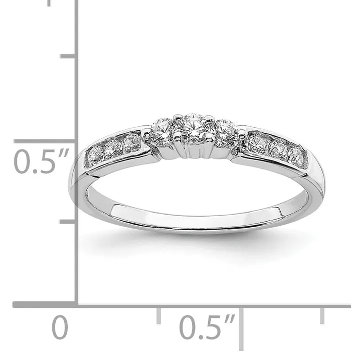 14k White Gold 14 Ct Lab Grown Diamond VSSI G Round Wedding Band Ring Goldia Rings
