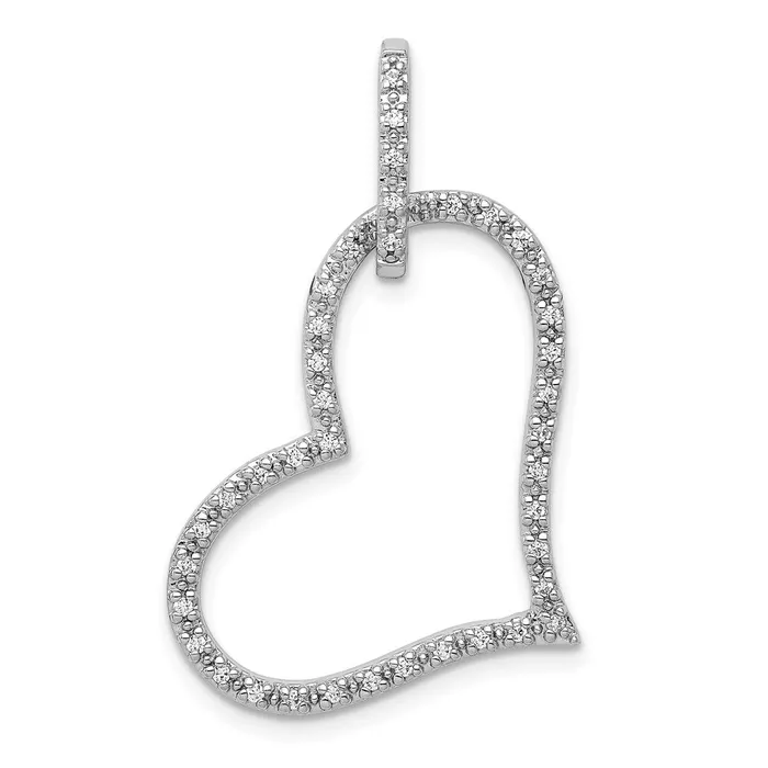 14k White Gold 16ct Real Diamond Heart Pendant Goldia Necklaces