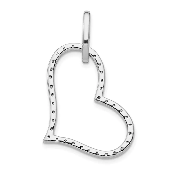 14k White Gold 16ct Real Diamond Heart Pendant Goldia Necklaces