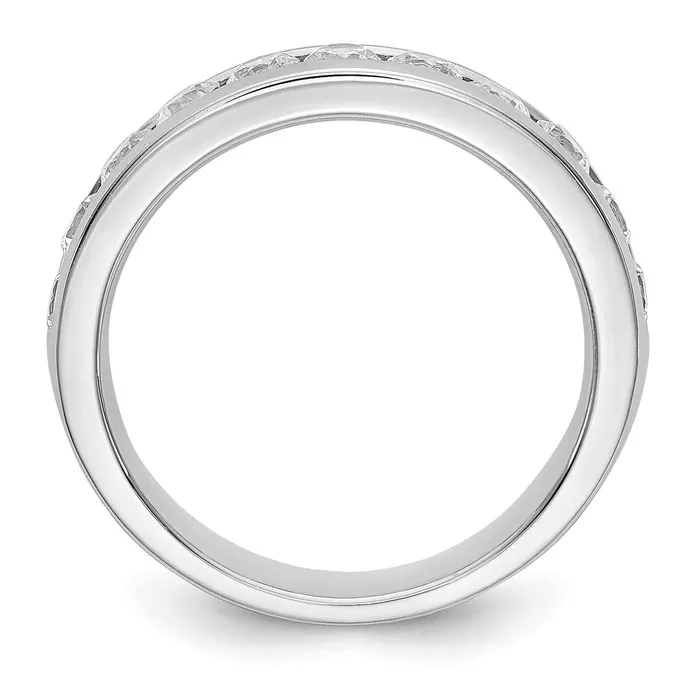 14k White Gold 11Stone 1 carat Round Diamond Complete Channel Band Goldia Rings