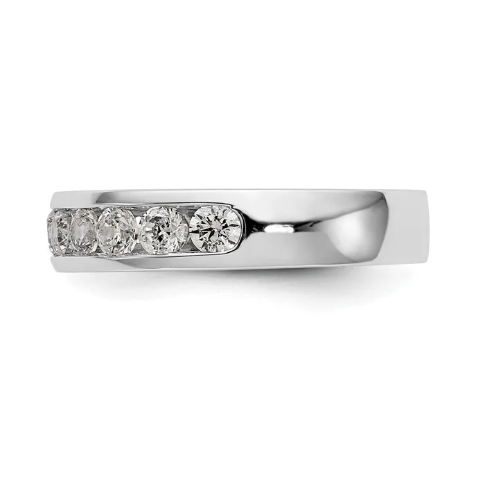 14k White Gold 11Stone 1 carat Round Diamond Complete Channel Band Goldia Rings