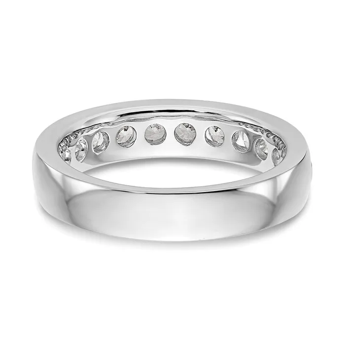 14k White Gold 11Stone 1 carat Round Diamond Complete Channel Band Goldia Rings