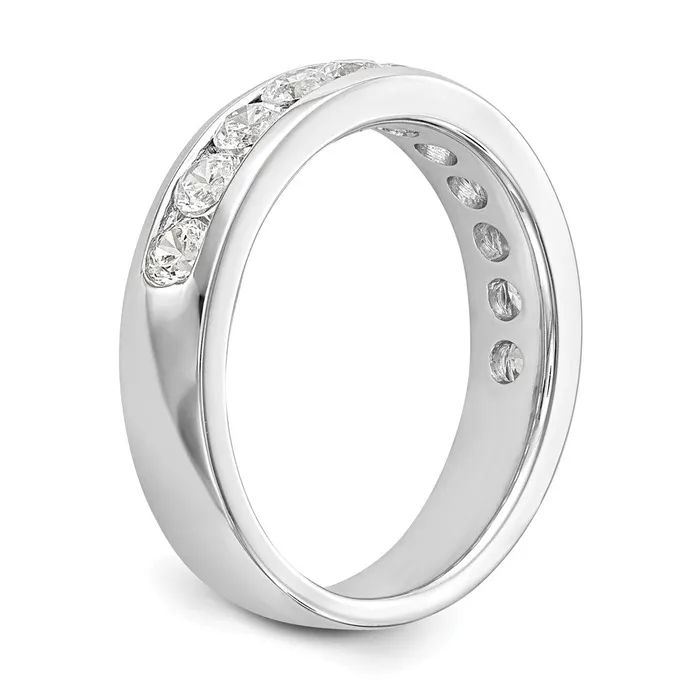 14k White Gold 11Stone 1 carat Round Diamond Complete Channel Band Goldia Rings