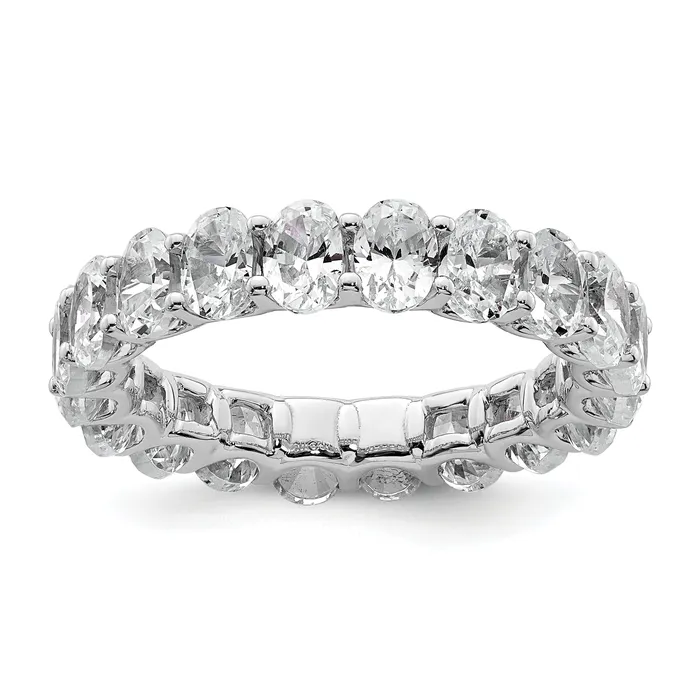 14k White Gold 14KW Oval Lab Grown Diamond VSSI G Eternity Band Ring Goldia Rings 14k White Gold 14KW Oval Lab Grown Diamond VSSI G Eternity Band Ring Goldia Rings