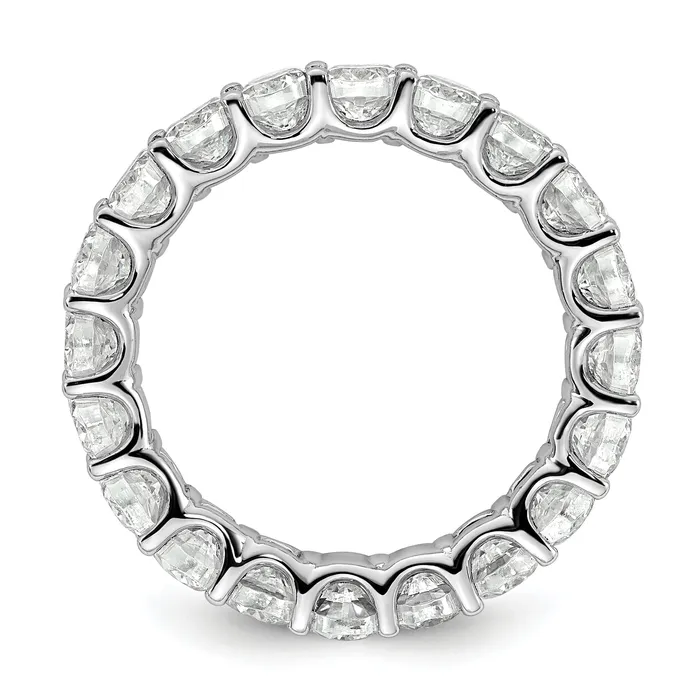 14k White Gold 14KW Oval Lab Grown Diamond VSSI G Eternity Band Ring Goldia Rings
