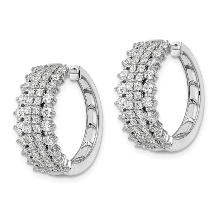 14k White Gold 2 12 Ct Lab Grown Diamond VSSI G Hinged Hoop Earrings Goldia Earrings