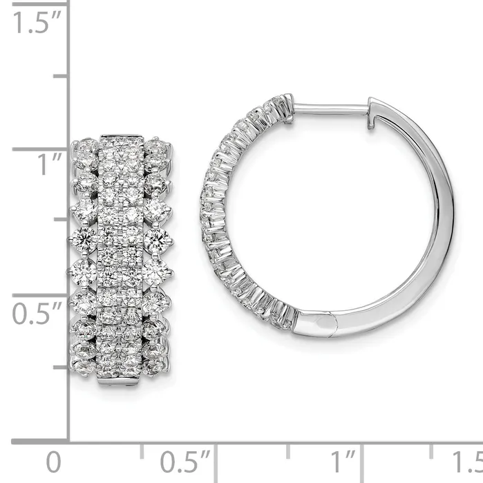14k White Gold 2 12 Ct Lab Grown Diamond VSSI G Hinged Hoop Earrings Goldia Earrings