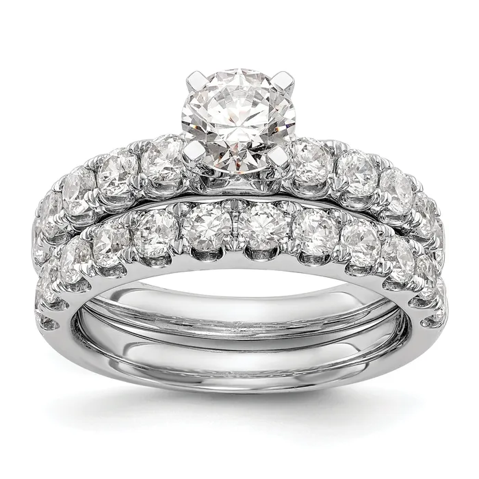 14k White Gold 34 Ct Lab Grown Diamond VSSI G Peg Set Engagement Ring Goldia Rings
