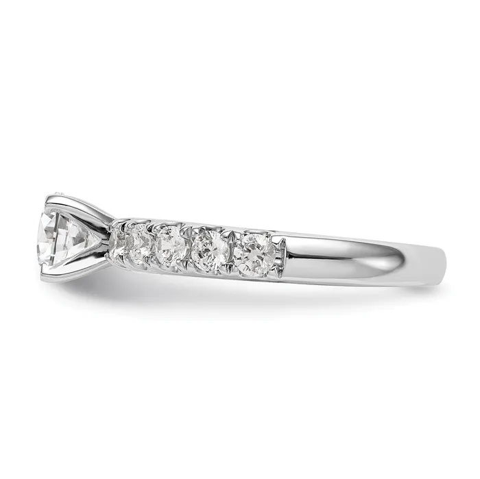 14k White Gold 34 Ct Lab Grown Diamond VSSI G Peg Set Engagement Ring Goldia Rings