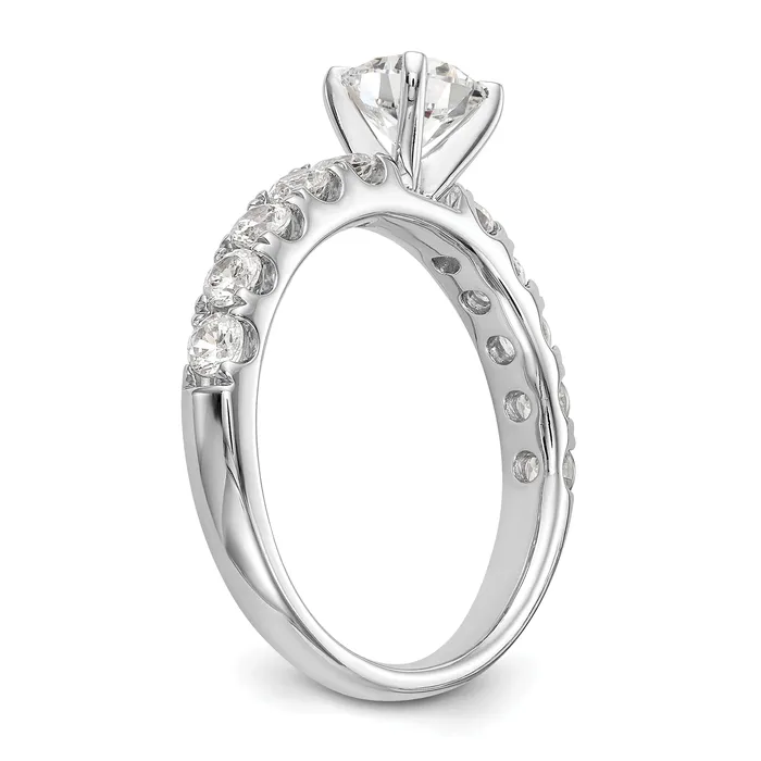 14k White Gold 34 Ct Lab Grown Diamond VSSI G Peg Set Engagement Ring Goldia Rings