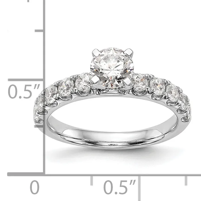 14k White Gold 34 Ct Lab Grown Diamond VSSI G Peg Set Engagement Ring Goldia Rings