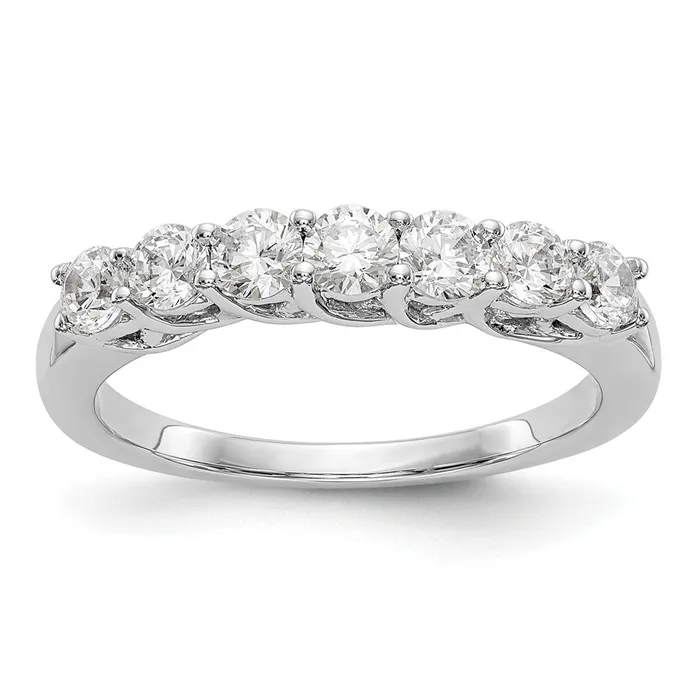 14K White Gold 7Stone Real Diamond Band Goldiacom Rings
