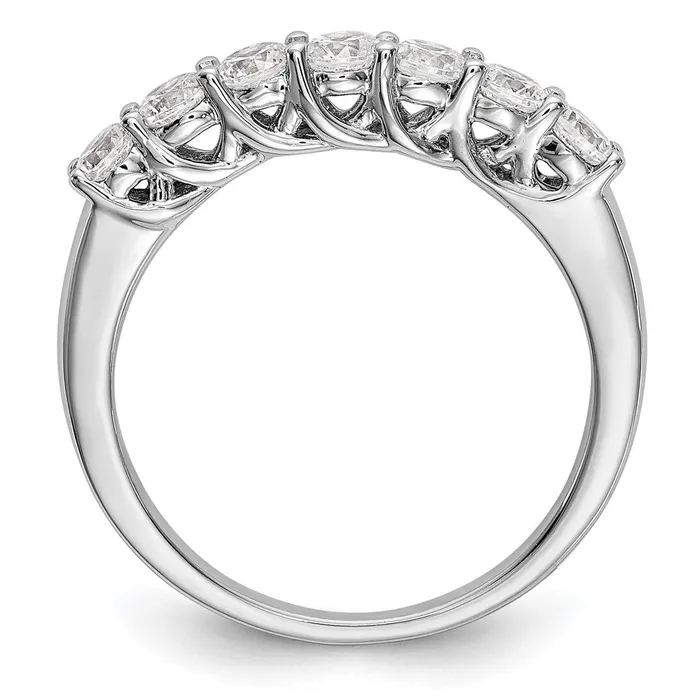 14K White Gold 7Stone Real Diamond Band Goldiacom Rings