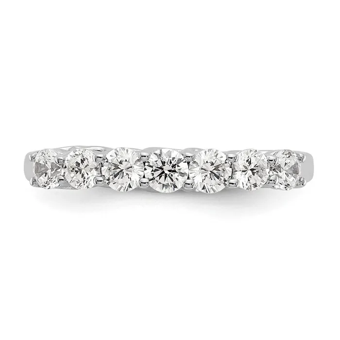 14K White Gold 7Stone Real Diamond Band Goldiacom Rings