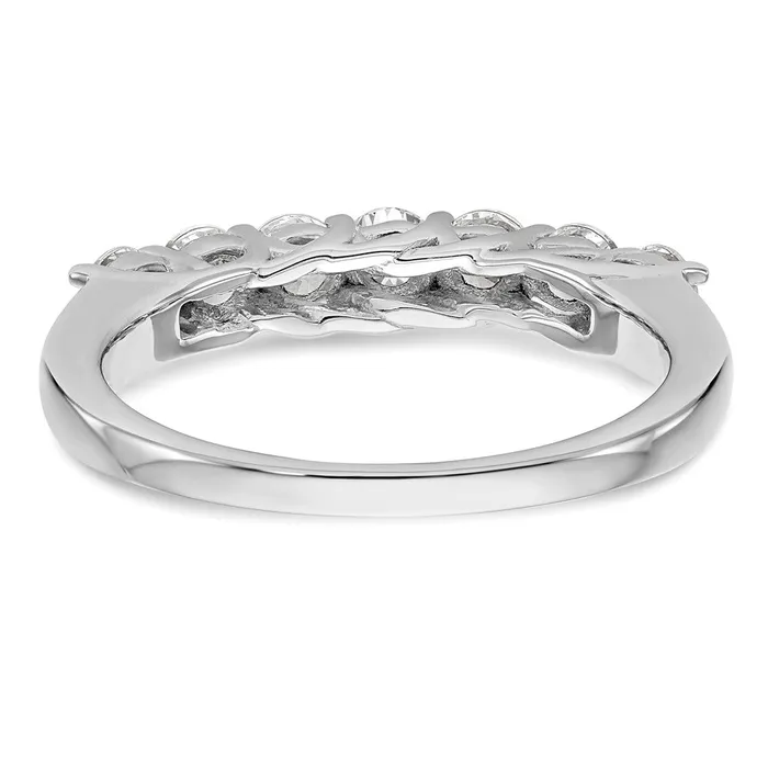 14K White Gold 7Stone Real Diamond Band Goldiacom Rings