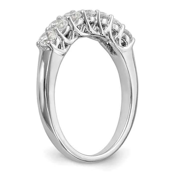 14K White Gold 7Stone Real Diamond Band Goldiacom Rings