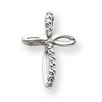 14k White Gold A Diamond cross pendant Goldiacom Necklaces