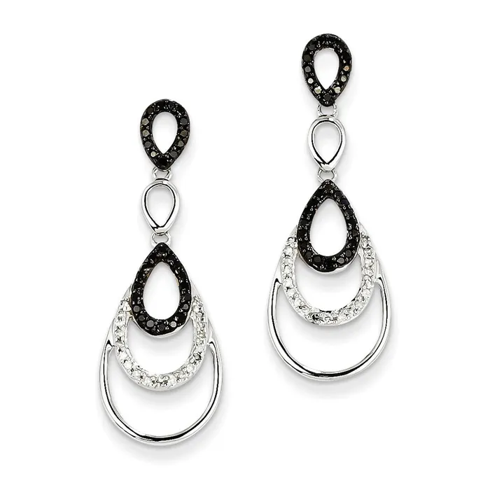 14K White Gold Black u0026 White Real Diamond Post Earrings Goldia Earrings 14K White Gold Black u0026 White Real Diamond Post Earrings Goldia Earrings