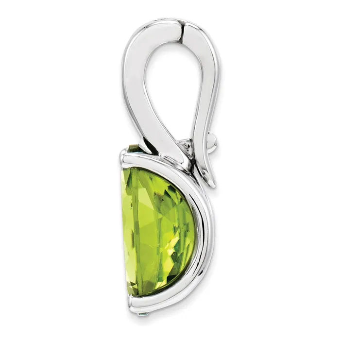14k White Gold Diamond and Peridot Oval Pendant Goldiacom Necklaces