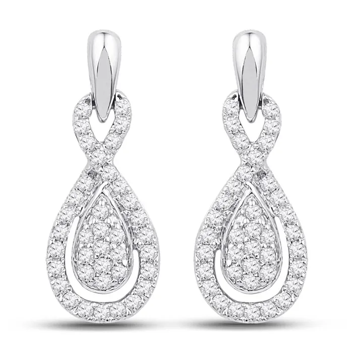 14k White Gold Diamond Ovalshape Dangle Earrings 13 Cttw gndatlanta Earrings 14k White Gold Diamond Ovalshape Dangle Earrings 13 Cttw gndatlanta Earrings