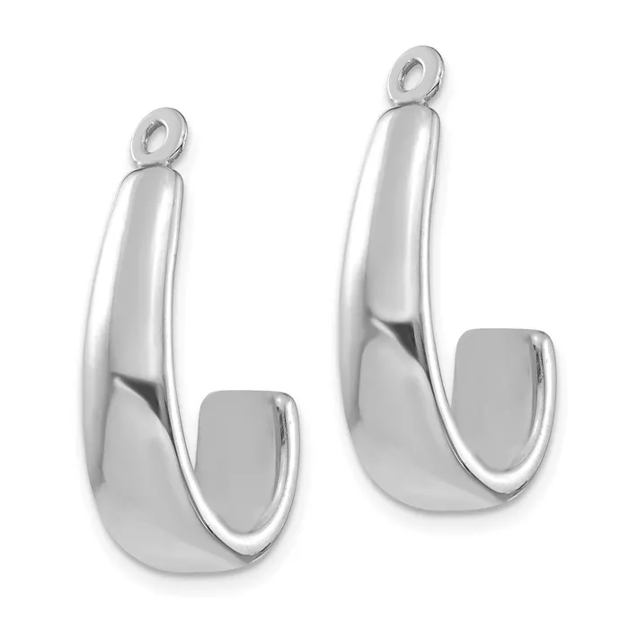 14k White Gold J Hoop Earring Jackets Goldia Earrings