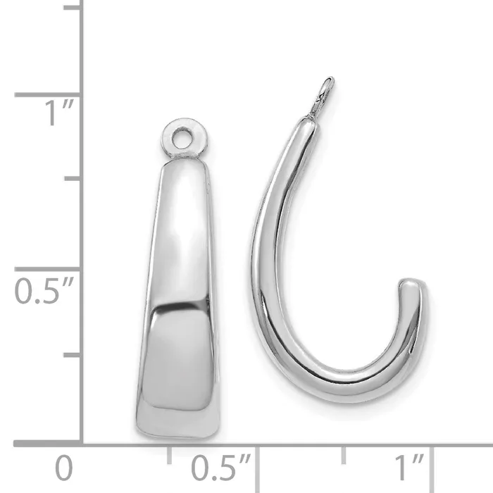 14k White Gold J Hoop Earring Jackets Goldia Earrings