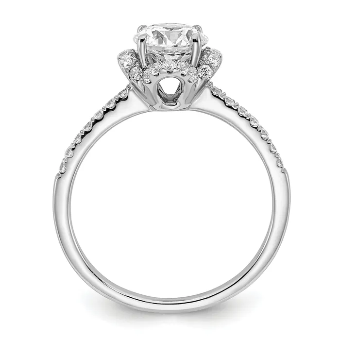 14K White Gold Lab Grown Diamond VSSI G Round Engagement Ring Goldia Rings