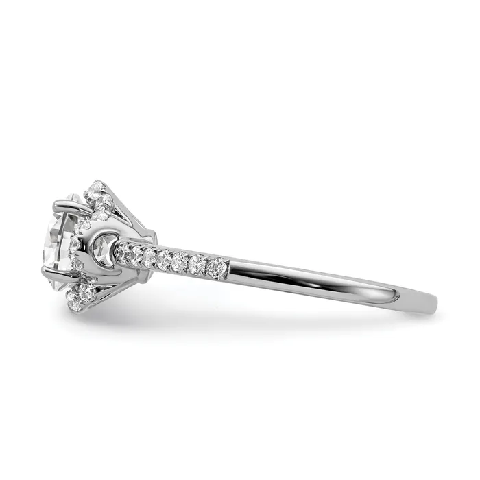 14K White Gold Lab Grown Diamond VSSI G Round Engagement Ring Goldia Rings