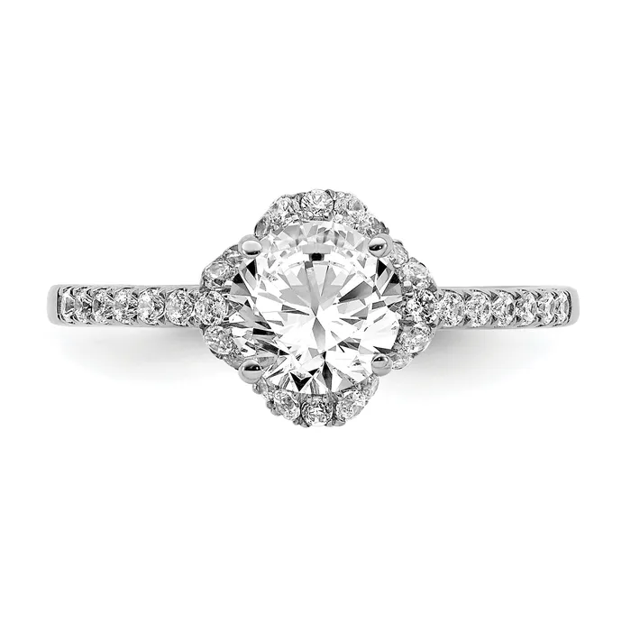14K White Gold Lab Grown Diamond VSSI G Round Engagement Ring Goldia Rings