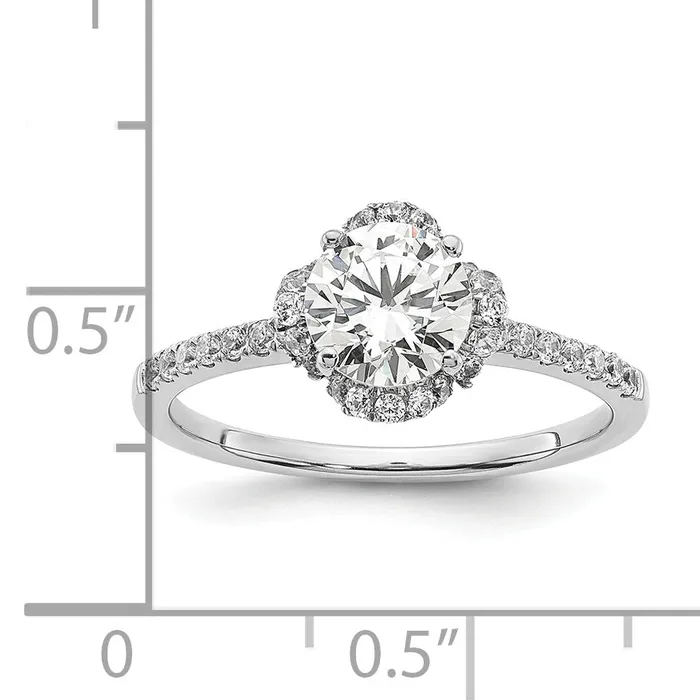 14K White Gold Lab Grown Diamond VSSI G Round Engagement Ring Goldia Rings