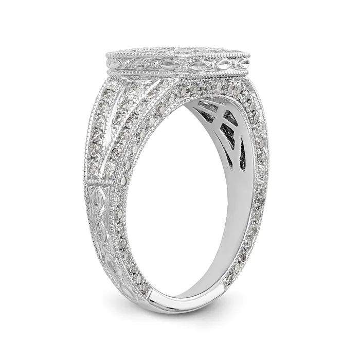 14K White Gold Peg Set Simulated Diamond Cushion HaloEngagement Ring Goldiacom Rings