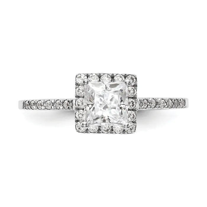 14k White Gold Princess Halo Simulated Diamond Engagement Ring Goldiacom Rings 14k White Gold Princess Halo Simulated Diamond Engagement Ring Goldiacom Rings