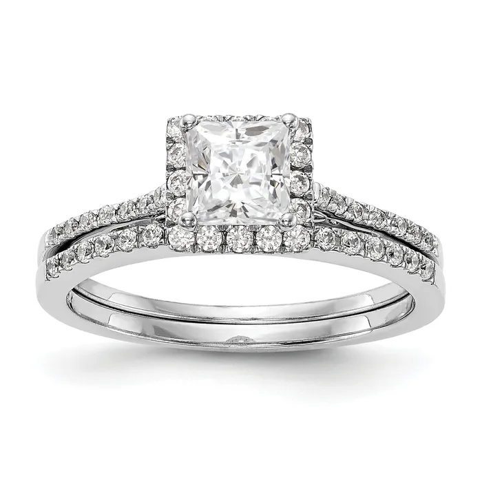 14k White Gold Princess Halo Simulated Diamond Engagement Ring Goldiacom Rings 14k White Gold Princess Halo Simulated Diamond Engagement Ring Goldiacom Rings