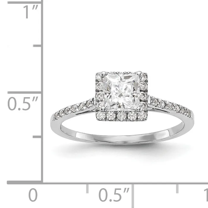 14k White Gold Princess Halo Simulated Diamond Engagement Ring Goldiacom Rings 14k White Gold Princess Halo Simulated Diamond Engagement Ring Goldiacom Rings