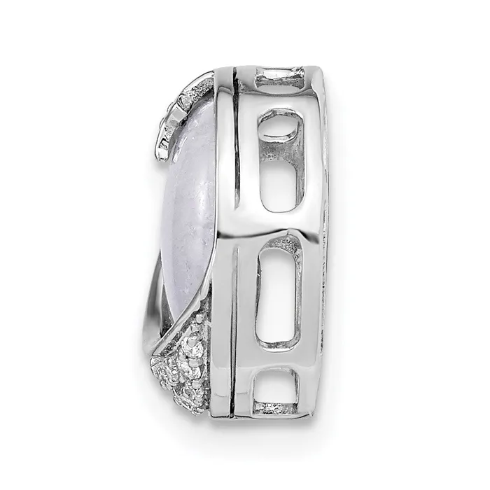 14k White Gold Real Diamond and Moonstone Moon u0026 Star Chain Slide Goldia Necklaces