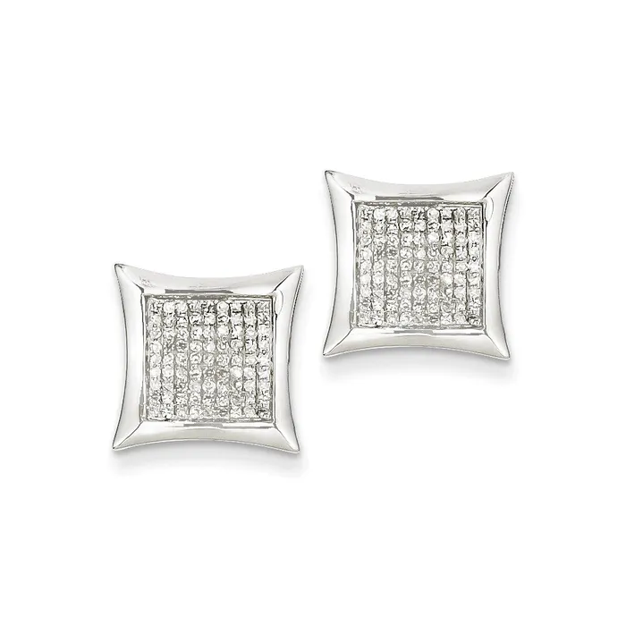 14K White Gold Real Diamond Small Square Bezel Post Earrings Goldia Earrings 14K White Gold Real Diamond Small Square Bezel Post Earrings Goldia Earrings